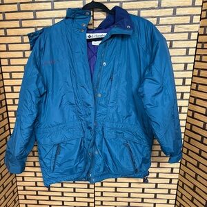Columbia Blue Vintage Ski Jacket‎ Size Large